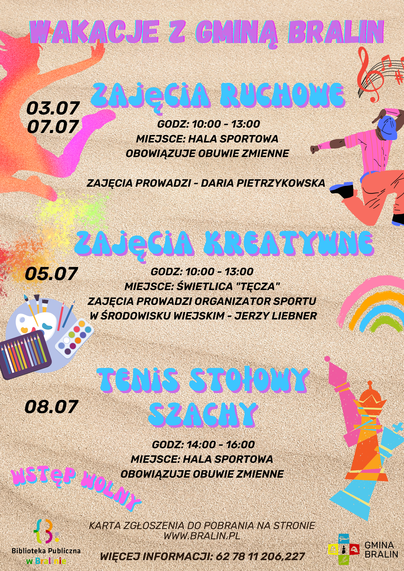 Harmonogram wakacji na&nbsp;drugi tydzień w&nbsp;gminie Bralin