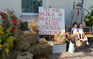 Ekspozycja dożynkowa przed Urzędem Gminy Bralin