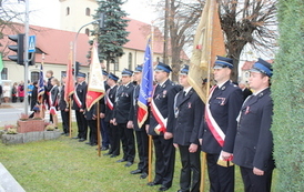 Jednostki OSP z terenu gminy Bralin z pocztami sztandarowymi