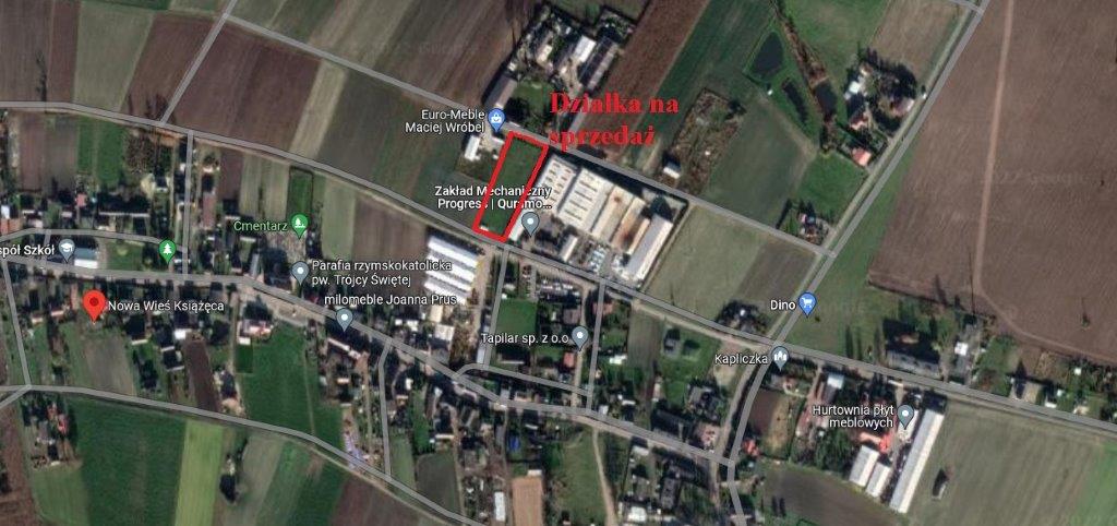 Mapka z lokalizacją działki na sprzedaż