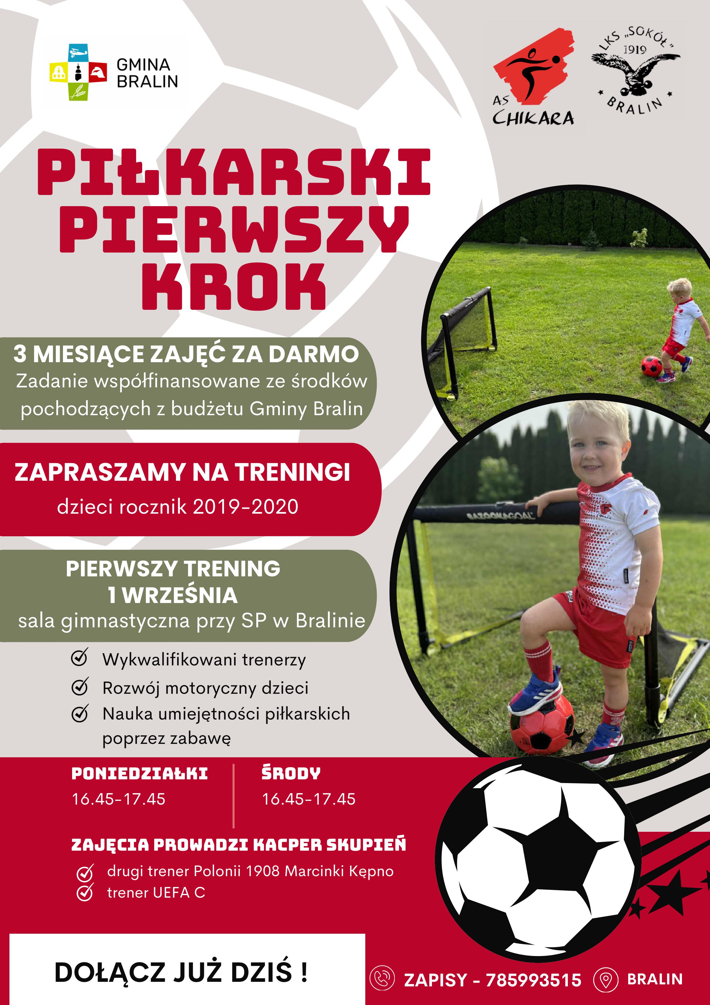 Plakat na pierwszy piłkarski krok
