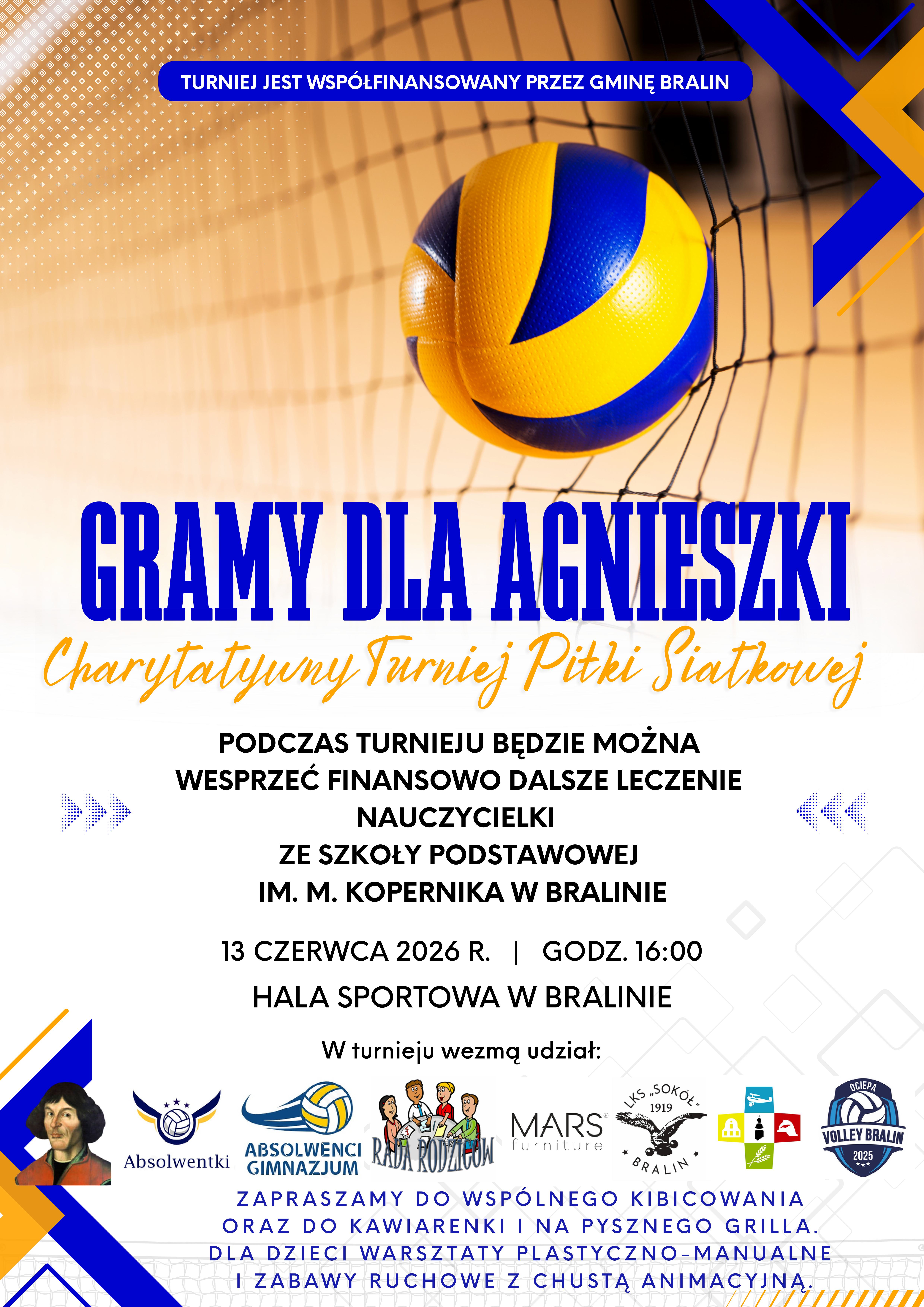 Plakat charytatywny w&nbsp;piłkę siatkową