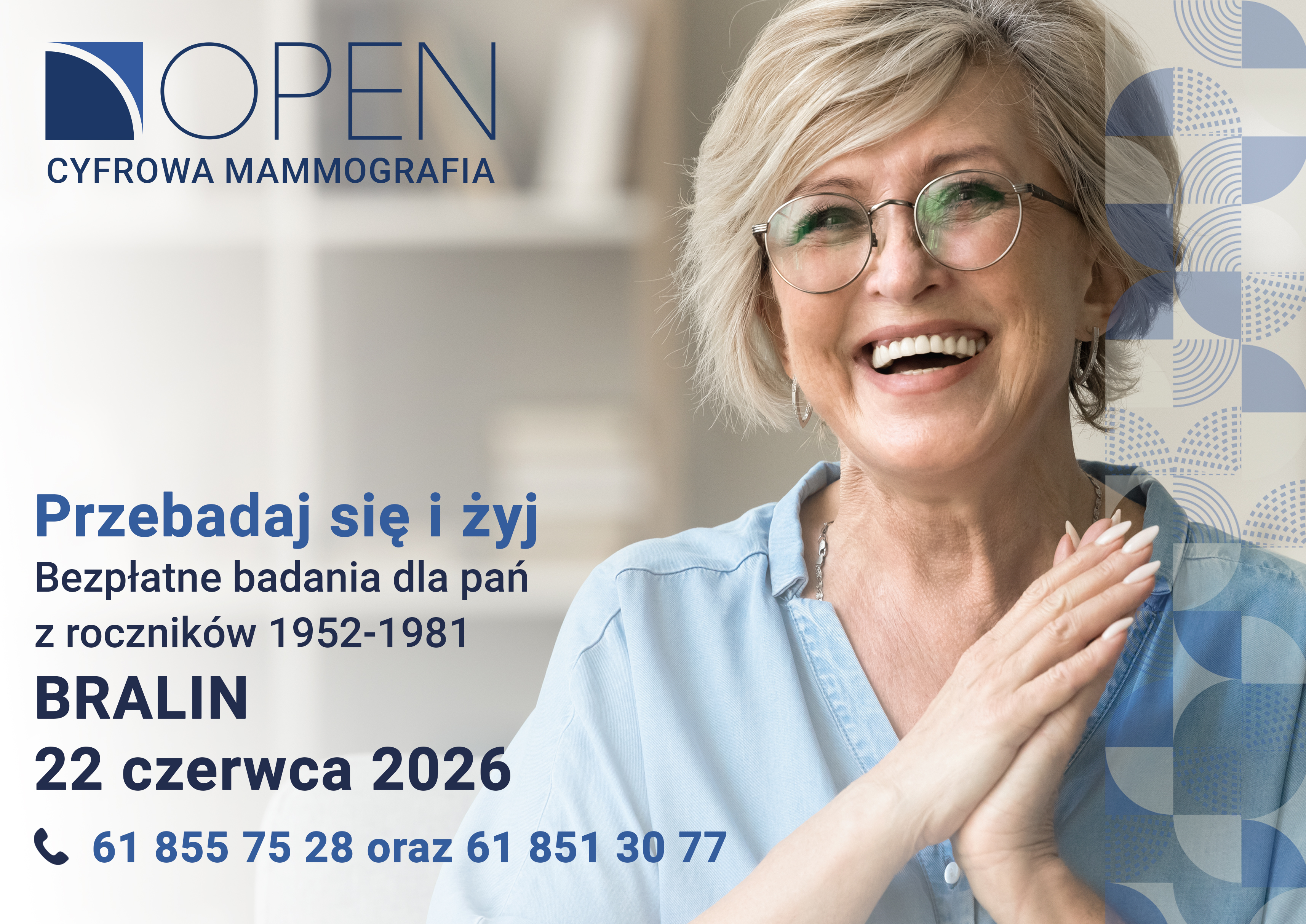 Plakat na&nbsp;badania mammograficzne