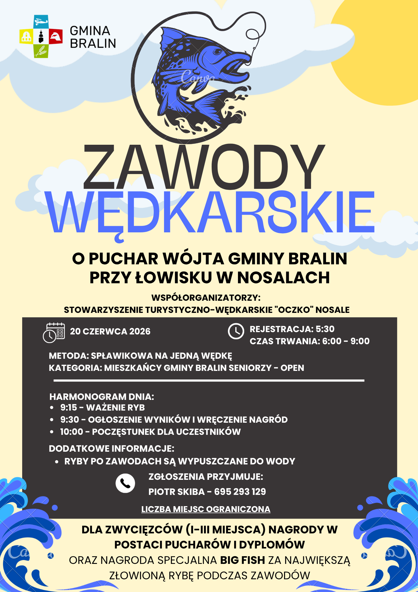 Plakat na&nbsp;zawody wędkarskie