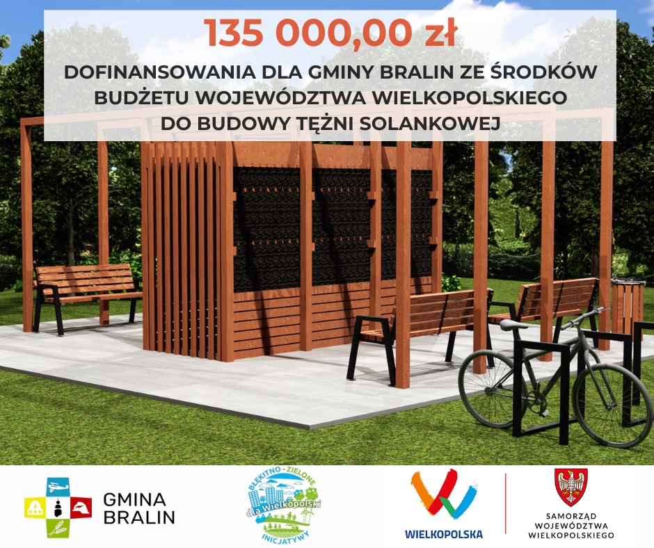 Tężnia solankowa, plakat informujący o&nbsp;dofinanosowaniu