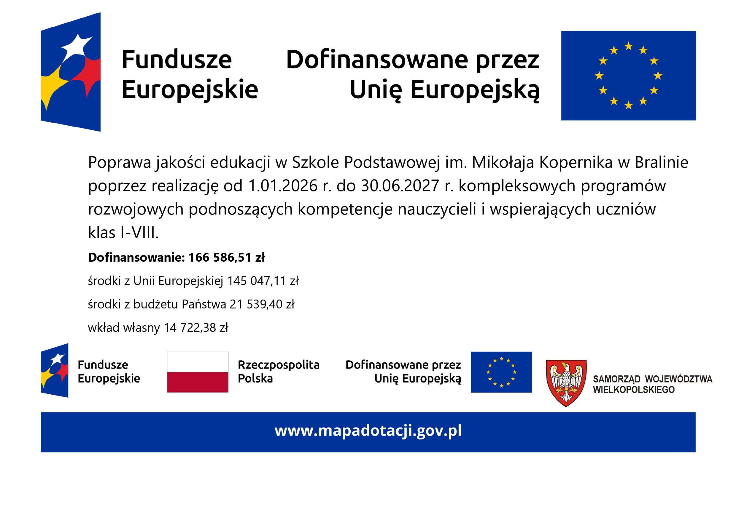 Dofinansowanie Dofinansowanie do szkoły