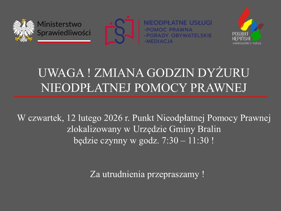 Plakat nieodpłatna pomoc prawna