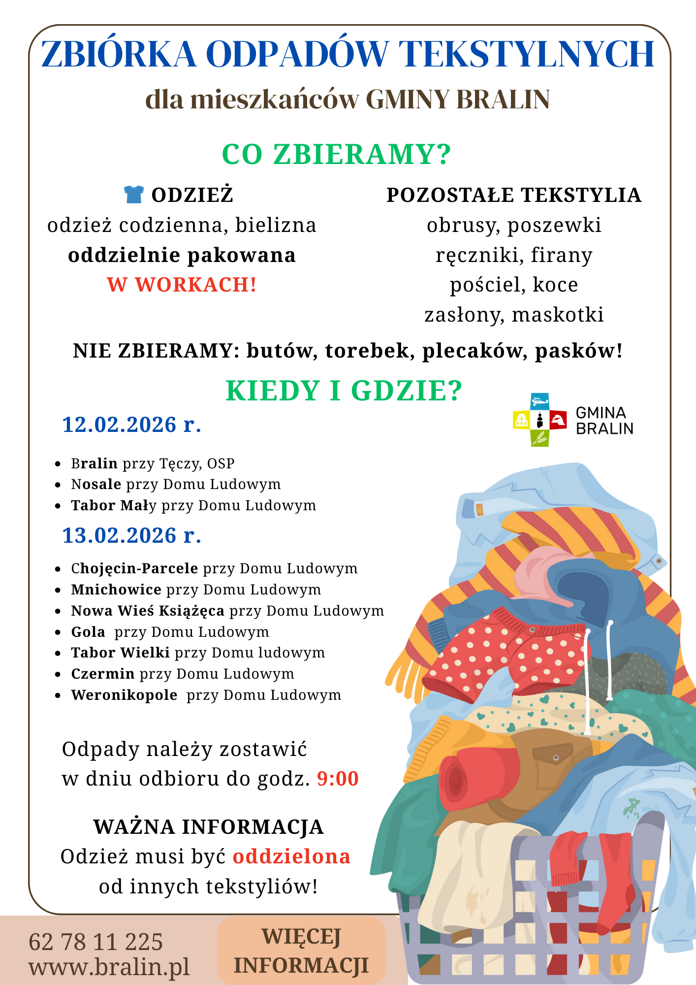 Plakat zbi&oacute;rka odzieży