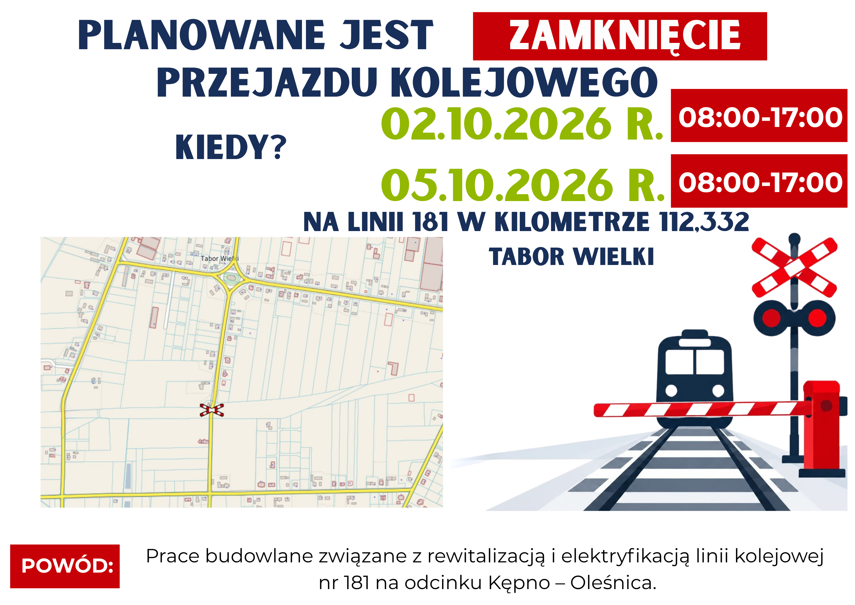 Grafika - zamknięcie przejazdu