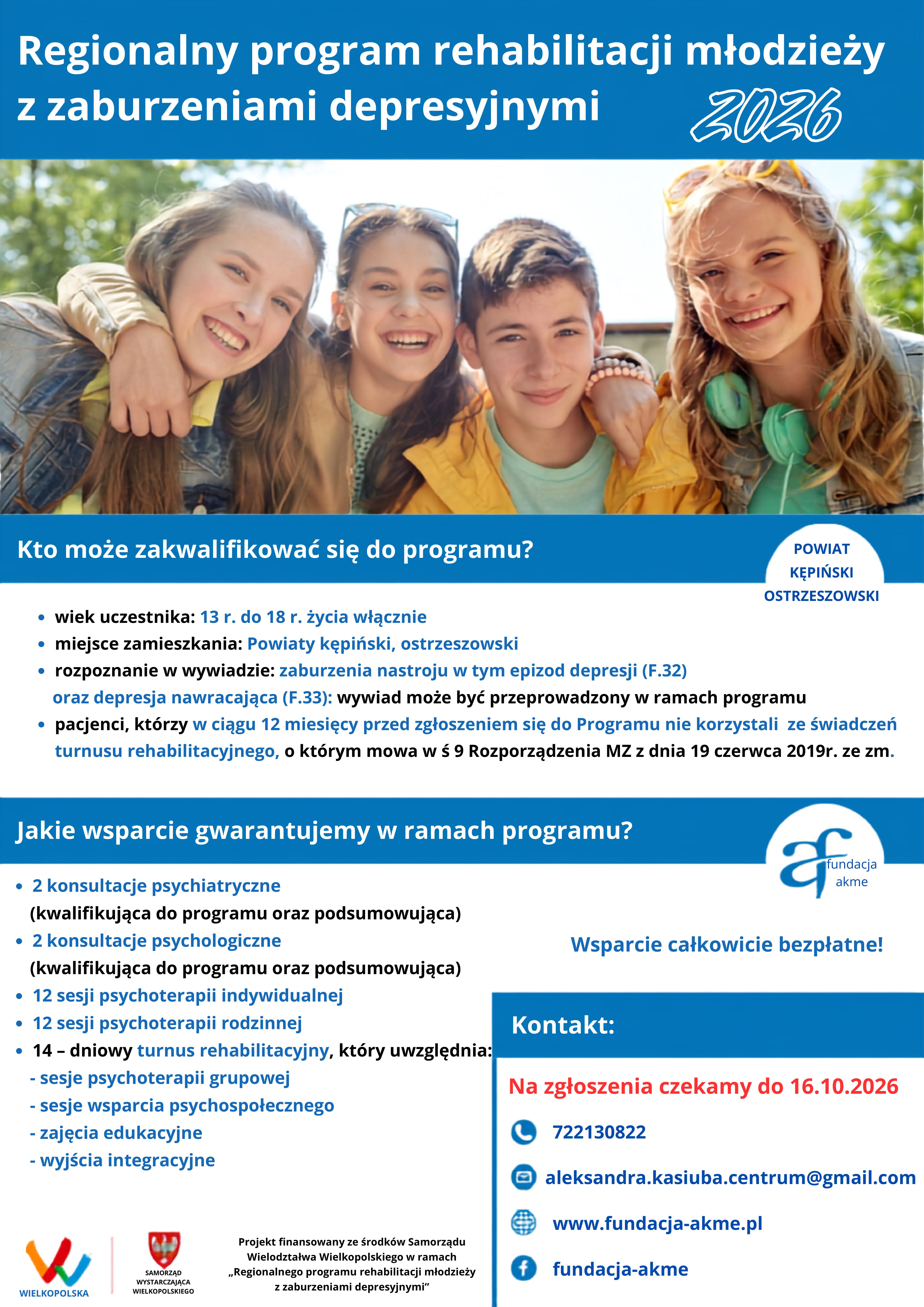 Regionalny program rehabilitacji plakat informacyjny