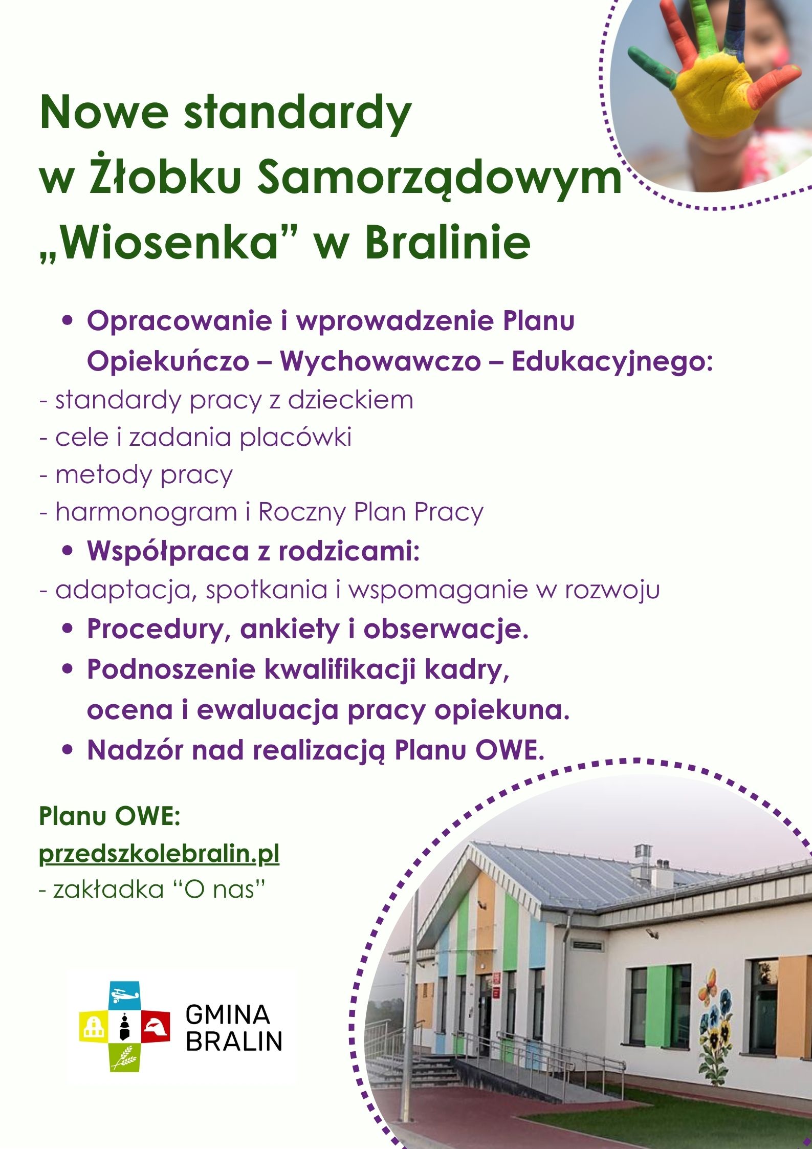 Plakat nowe standardy w&nbsp;żłobku, plakat