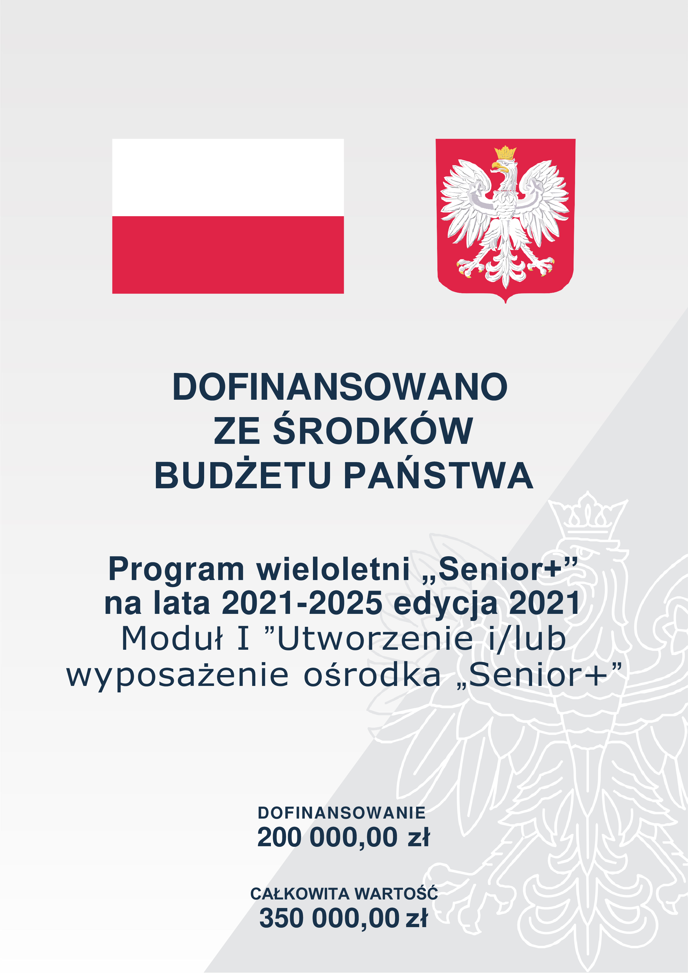 Obrazek przedstawia plakat dot. programu Senior + 2021 