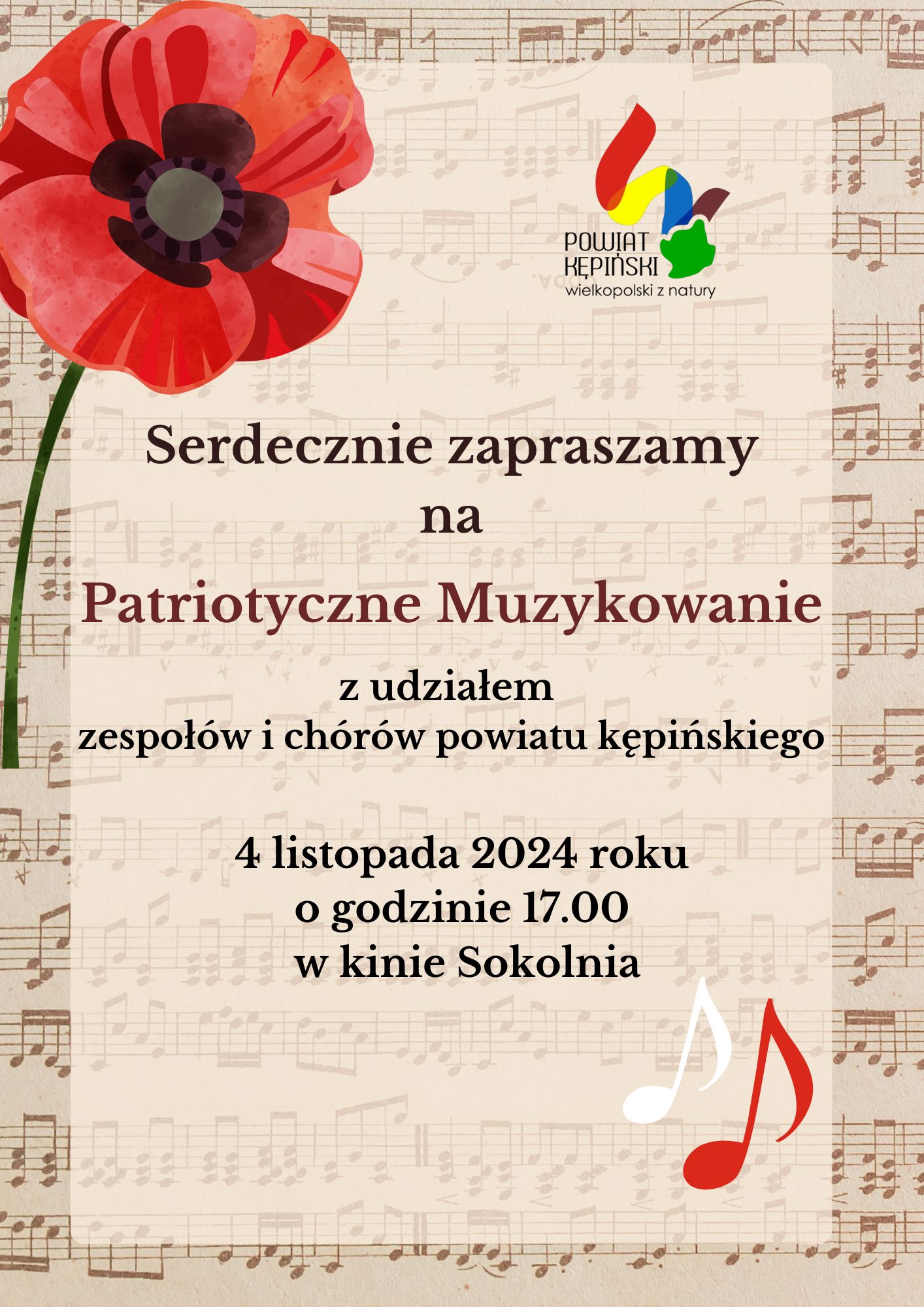 Plakat na&nbsp;Patriotyczne muzykowanie