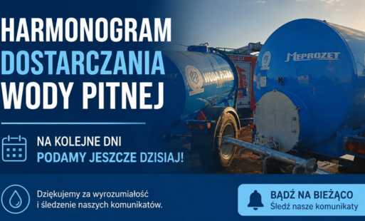 Harmonogram dostarczania wody pitnej