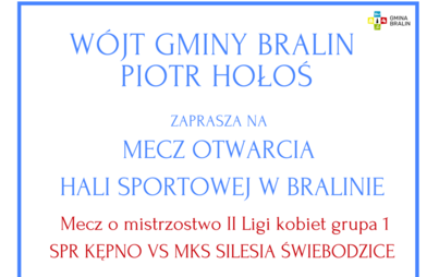 Zdjęcie do W&oacute;jt Piotr Hołoś zaprasza mieszkańc&oacute;w na mecz otwarcia HALI SPORTOWEJ