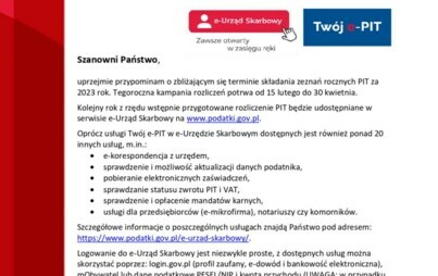Zdjęcie do Komunikat PIT