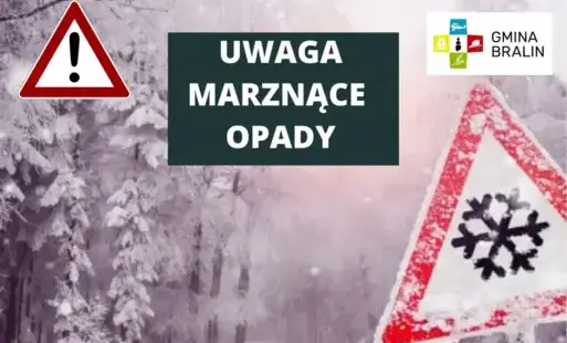 Grafika przedstawiająca ostrzeżenie o marznących opadach