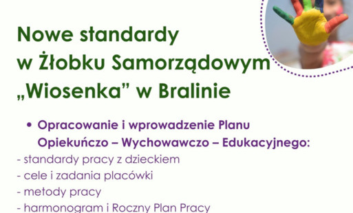 Plakat nowe standardy w żłobku, plakat