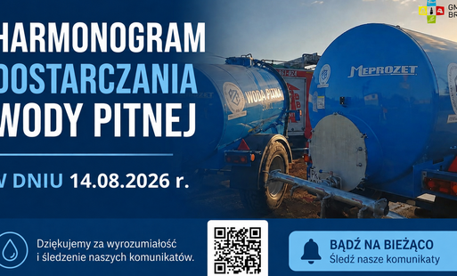 Harmonogram dostarczania wody pitnej - 14.08.2026 r.