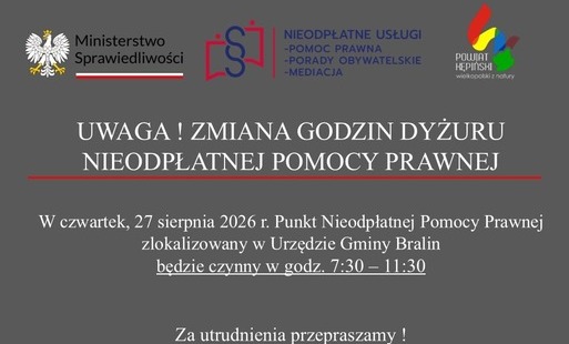 Nieodpłatna pomoc prawna-komunikat